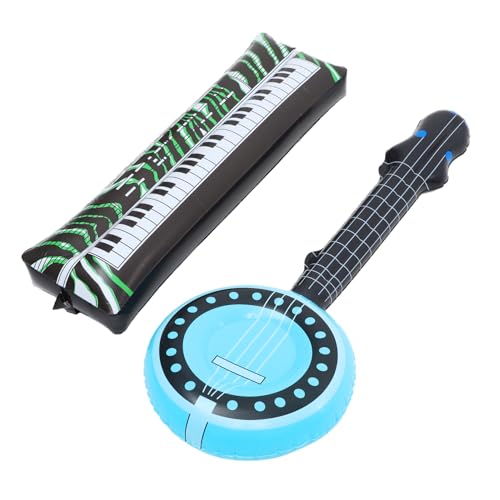 ifundom 2st Aufblasbare Party-requisiten Inflationsinstrument Aufblasbare Banjo-versorgung Aufblasbares Instrumentenspielzeug Ukulele Musikspielzeug Aufblasbare Gitarre Pvc von ifundom