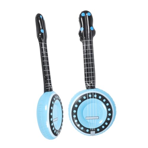 ifundom 2st Aufblasbares Musikinstrument Aufblasbarer Aufblasbares Instrument Gitarren in Die Luft Jagen Banjo Für Kinder Spielzeug-Banjo Banjo-Ballons Partyspielzeug Sky-Blue PVC von ifundom