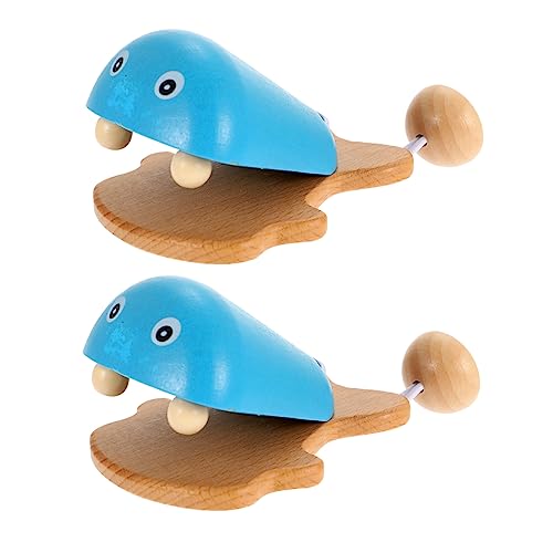 ifundom 2st Fischkastagnetten Babyspielzeug Spielzeug Für Kinder Frühpädagogisches Spielzeug Tierische Kastagnetten Interessantes Kinderspielzeug Verschleißfestes Kinderspielzeug Blue Holz von ifundom