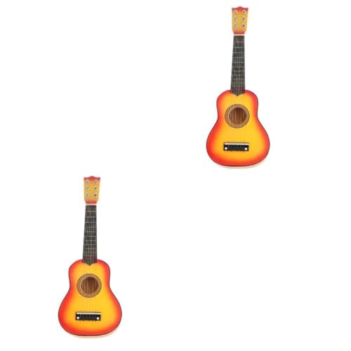 ifundom 2st Gitarrenspielzeug Für Kinder Kleine Ukulele Kinderspielzeuggitarre Ukulele Für Anfänger Miniatur-gitarrenspielzeug Kleine Gitarre Für Kinder Kleinkind Gitarre Hölzern von ifundom