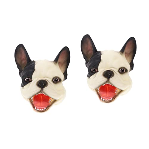 ifundom 2st Handpuppe Kinderpuppenspielzeug Puppen Für Kinder Hundepuppe Mini-tierspielzeug Plüsch Hundespielzeug Plüschtier Für Welpen Hundekopfpuppe Kleiner Hund Hündchen Weiß Vinyl von ifundom