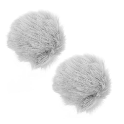 ifundom 2st Kaninchenschwanz-plüschball Hasentierschwanz Kostümzubehör Süßer Hasenschwanz Bündiger Hasenschwanz Hasen-Party-Cosplay Kaninchen-Requisite Tierschwanzkostüm Light Grey von ifundom