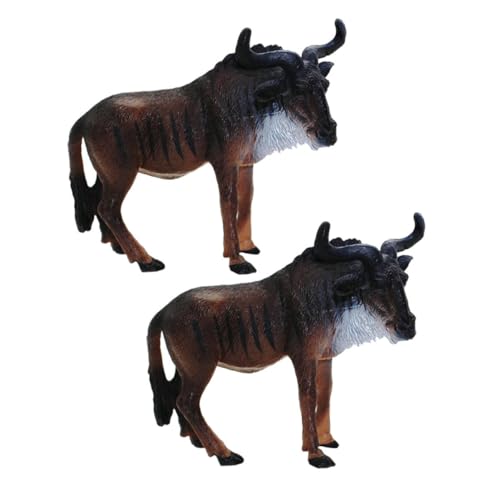 ifundom 2st Kognitives Für Gnusspielzeug Afrikanische Tierfiguren Mini-tierfiguren Gnusfigur Mini-gnusmodell Aus Kunststoff Gnus-sammelfigur Simulation Von Tierfiguren PVC von ifundom