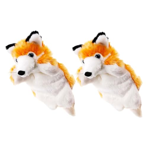 ifundom 2st Kuscheltiere Tierpuppe Fuchs-puppenhandschuh Weiche Tierhandpuppe Handpuppe Fuchs Handpuppen Selber Machen Fingerpuppen Spielzeug Eichhörnchen-fingerpuppen Plüsch von ifundom