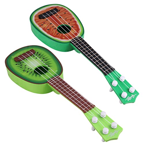 ifundom 2st Mini-obstgitarre Kinderspielzeug Anfängerinstrument Musik-Ukulele Imitiertes Ukulele-Spiel Pädagogisches Instrumentenspielzeug Mini-Ukulele Gitarrenmodell Green Plastik von ifundom