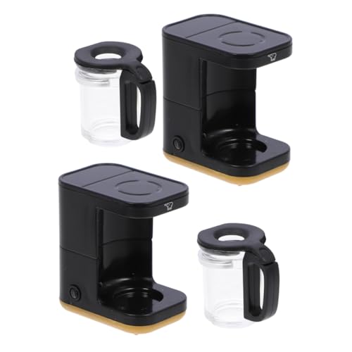 ifundom 2st Modell Einer Mini-kaffeemaschine Mini-vers-küche Spielzeug-kaffeekanne Kaffee-Espresso-Tamper Kaffee-Spielzeug Miniatur-puppenstubenmöbel Grünes Kaffeespielzeug Plastik von ifundom