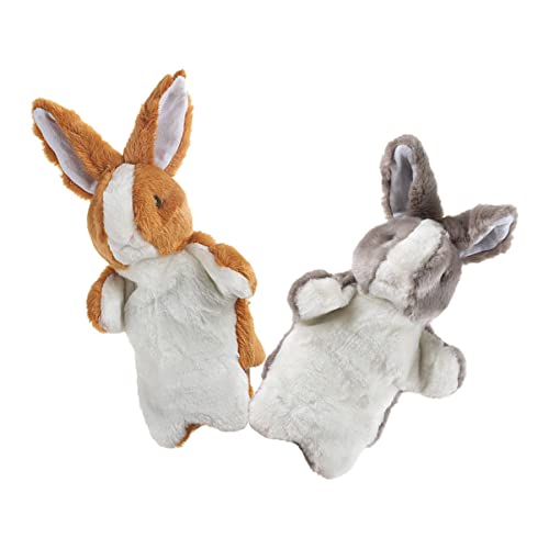 ifundom 2st Plüsch Hase Handpuppe Einhorn Kaninchen Gewichtetes Stofftier Frosch Kleinkindspielzeug Badespielzeug Drachen Babyspielzeug Handpuppen Brown Kurzer Plüsch von ifundom