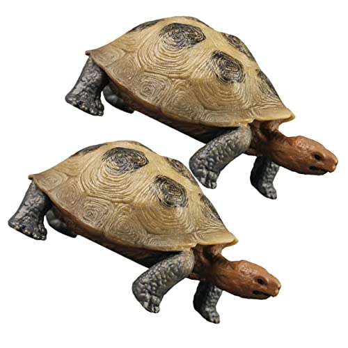 ifundom 2st Simulierte Schildkröte Schildkrötenfiguren Mini-tierfiguren Tischminiaturen Meerestierverzierung Simuliertes Schildkrötenmodell Tierspielzeug Lernspielzeug Für Kinder Brown PVC von ifundom