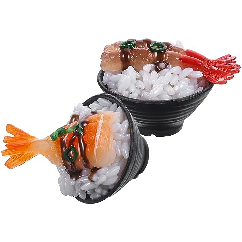 ifundom 2st Simulierter Sushi-Reis Anzeige Gefälscht Vorgeben Essen Restaurant Fälschung Künstlich Lebensmittel Für Die Spielküche Spielküchenzubehör DIY-Food-Modell PVC von ifundom