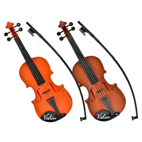 ifundom 2st Violine Spielzeug Kindergeige Simulierte Geige Musikspielzeug Musik-erleuchtungs-Spielzeug Geigenfiguren Musikinstrument Für Kinder Kleiner Instrumentenschmuck Plastik von ifundom