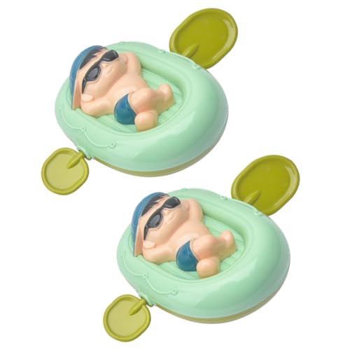 ifundom 2st Wasserboot Badespielzeug Zum Schwimmen Für Babys Interessantes Duschspielzeug Badewanne Uhrwerk Cartoon- Green Plastik von ifundom