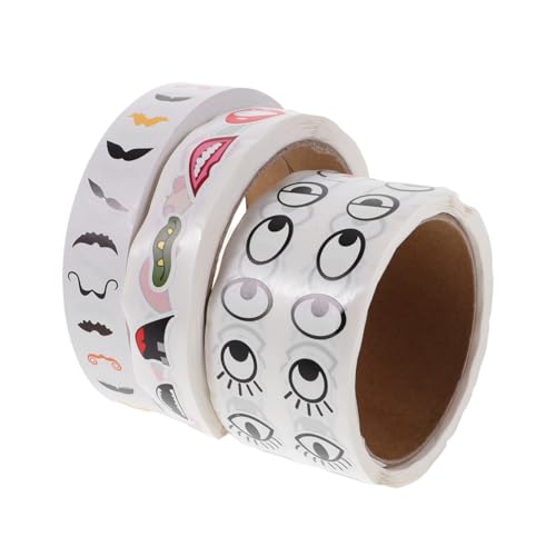 ifundom 3 Rollen Selbstklebende Cartoon Augen Aufkleber mit Mund Schnurrbart Motiven Bunte DIY Sticker für Scrapbooking Schuldekor Einfach zu Kleben Sichere Papiermaterialien für ifundom 3 Rollen Selbstklebende Cartoon Augen Aufkleber mit Mund Schnurrbart Motiven Bunte DIY Sticker für Scrapbooking Schuldekor Einfach zu Kleben Sichere Papiermaterialien für von ifundom