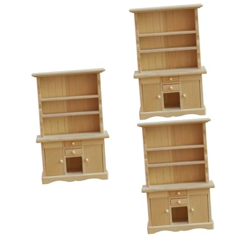 3 STK 112 Puppenhaus Bücherregal Schrank Ornamente Holzregal 1:12 Puppenhausmöbel Kleine Möbel Winzige Möbel Sachen Bücherregal Im Maßstab 1:12 Hölzern Kunsthandwerk Mini von ifundom