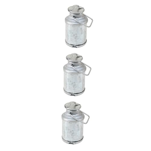 3 STK Farm Milchkännchen Modell Zubehör für Miniatur-Küchenzubehör Wasserkessel Wasserkocher Mini-Möbelszenen-Accessoire Modell Spielzeug Milchkännchen Puppenhaus Milchkanne von ifundom