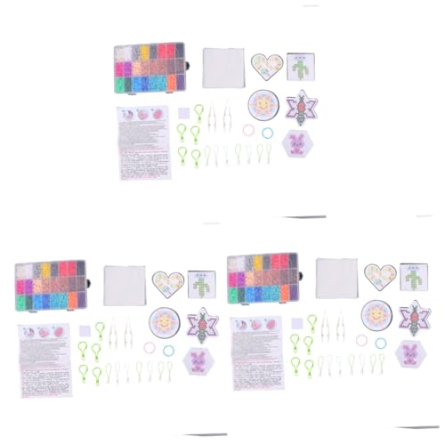 ifundom 3 Sätze 24 Perlen Mini Bunte Halskette Kinderschmuck Edelstein Kinder Halskette Kinder bastelset basteln für Kinder Color pezzettino Rätsel Spielzeug Handbuch Korn Zubehör Puzzle von ifundom