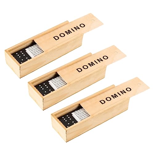 ifundom 3 Sätze Domino interaktives auflageboxen saufspiele für Erwachsene holzspielzeug spielsachen Tischspiel Erwachsenenspiel Bildungsspielzeug Holzbausteine hölzern von ifundom