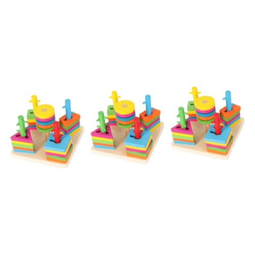 ifundom 3 Sätze Holzkonstruktion Kinder Puzzle rätselbuch Kinder rätsel für Kinder zabawki stymulujące rozwój Kinder geduldspiele Educational Toys kinderpuzzle Spielzeug Holzblöcke Hölzern von ifundom