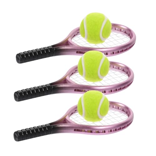 ifundom 3 Sätze Tennisschläger Tennis Bestickter Tennisschläger Dekoratives Tennisschläger-dekor Netz Dekoratives Mini-Tool Racquetball Foto Miniatur Tennisschlägermodell Badminton Plastik von ifundom