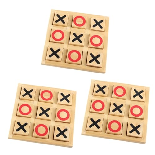 ifundom 3 Sätze -Toe Lernspielzeug Pädagogisches Spielzeug puzzlespiel Eltern-Kind-Spiel Schachspiel Spielzeug Tischschachspiel für Kinder Party interaktives Spielzeug Holz Khaki von ifundom