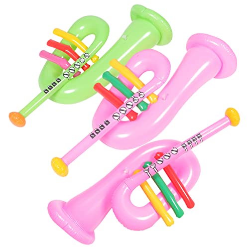 ifundom 3 Stück Aufblasbares Musikinstrument Aufblasbare Trompete Spielzeuggitarre Aufblasbare Trompeten Gitarre Für Trompete Pool Aufblasbares Horn Kinderpartygeschenke Kindergitarre von ifundom