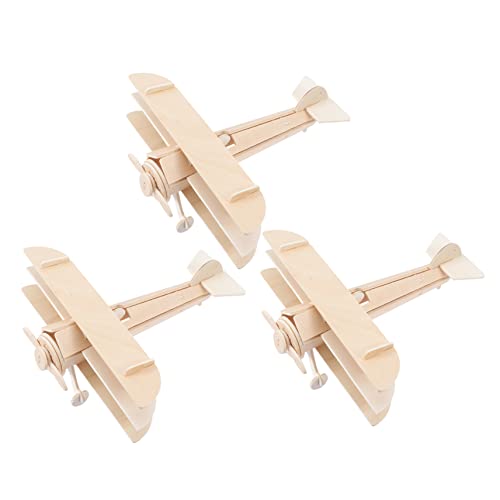 ifundom 3 Stück Bauen zusammen Bausätze Flugzeug-Segelflugzeug-Puzzle bastel Set für Flugzeug modellbausatz 3D-Holzpuzzle- 3D-Puzzles für hölzern von ifundom