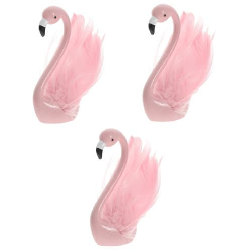 ifundom 3 Stück Flamingo-Ornamente Flamingo-Kuchenaufsatz Flamingo-Dekoration für den Außenbereich Schwimmbad Figur Flamingo-Modellverzierungen Kuchendekoration Harz Rosa von ifundom