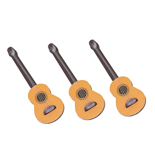 ifundom 3 Stück Gitarren Requisiten E Gitarre Kinderspiele Aufblasbare Mini Spielzeuggitarre Mini Gitarre Mikro Landschaft Ornament Gitarrenplektren Gitarrenlicht Gitarren von ifundom