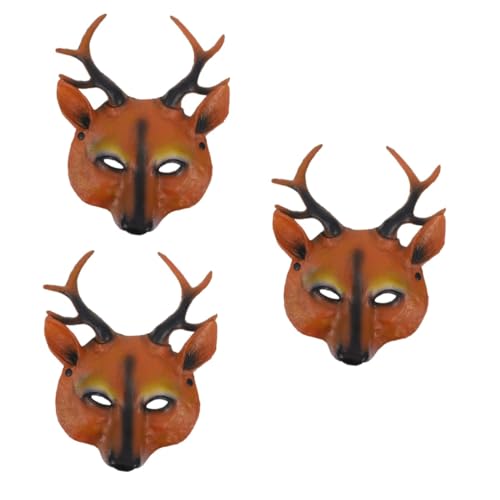 ifundom 3 Stück Party Maske Halloween Maske Cosplay Maske Hirsch Design Maske Hirsch Maske Für Cosplay Karnevalsmaske Hirsch Cosplay Maske Cosplay Requisiten Tier Stil Maske von ifundom