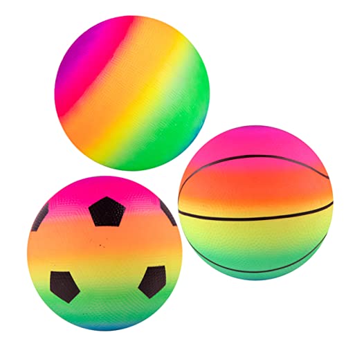 ifundom 3 Stück Regenbogen Pat Ball Hüpfball Sportspielzeug Haustierspielzeug Indoor Zentimeter Kleiderbügel Draht Kleiderform Ballspielzeug Kinderspielzeug Sport von ifundom