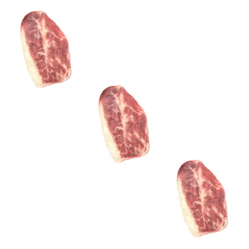 ifundom 3 Stück Simulation Rindfleisch Modell PVC Fake Fleisch Künstliches Roastbeef Fake Fleisch Spielzeug Künstliches Rindfleisch Modell Realistische Lebensmittel Künstliches Fleisch von ifundom