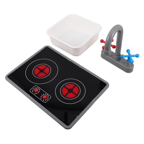 ifundom 3 Stück Teiliges Kinderküchen-spielset Elektronisches Induktionskochfeld mit Licht und Spiel-spüle und Wasserhahn Realistisches Kochspielzeug aus Robustem Kunststoff für ifundom 3 Stück Teiliges Kinderküchen-spielset Elektronisches Induktionskochfeld mit Licht und Spiel-spüle und Wasserhahn Realistisches Kochspielzeug aus Robustem Kunststoff für von ifundom