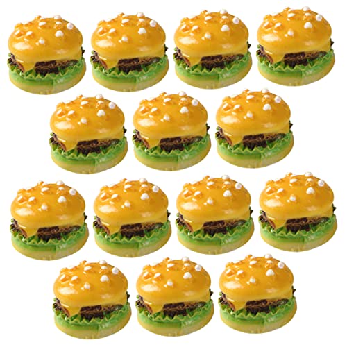 ifundom 30st Simulationsburger Spielzeuge Cake Pop Deko Mini-haarschneidemaschinen Imitat-Burger-Ornament Burger-Display-Modelle Burgerförmige Modelle Lebensmittelmodelle Harz Yellow von ifundom