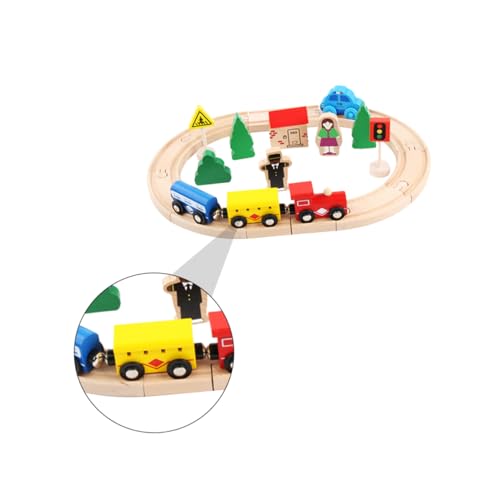 ifundom 32 Teiliges Holzspielzeug Set Kreatives Puzzle Eisenbahn Für Mit Flexiblen Schienen Und Bienenwagen Ideal Für Kleinkinder Und Vorschulkinder von ifundom