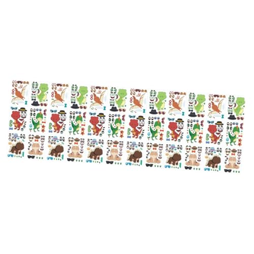 ifundom 36 Blatt Dinosaurier Puzzle Aufkleber Machen Sie Ihren Eigenen Dinosaurier Aufkleber Puzzle Aufkleber Partygeschenk Aufkleber DIY Gesichts Dinosaurier Aufkleber DIY von ifundom