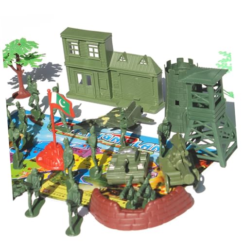 ifundom 37St Soldatenmodell Kampfspielzeug Kinderspielzeug Militärsoldat Spielset Actionfiguren Spielzeug für Kinder Toys militärisches Sandtischspielzeug Militärszene Spielzeug Green von ifundom