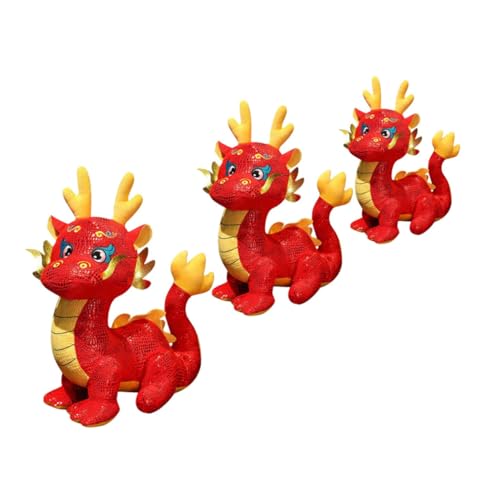 ifundom 3St Jahr der Drachen-Maskottchen-Puppe Einhorn-Plüsch Miniatur Einhorn drachenfiguren Drachen Kuscheltier Drachen-Plüschtier Drachen-Maskottchen- PP Baumwolle von ifundom