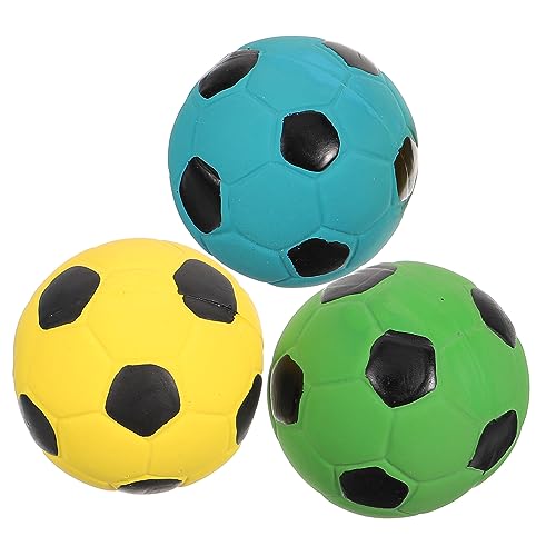 ifundom 3St Klingender Fußballspielzeugball Kinder spielset Klangkugel Spielzeug Hüpfball interaktives Spielzeug Stringy Balls Playtime lustiges Ballspielzeug solides Fußballspielzeug Blue von ifundom