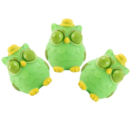 ifundom 3St Prise Musik für kinderspielzeug spielzeuge dekompressions witzige Animal Toys zur Druckentlastung Eulenspielzeug PVC Green von ifundom