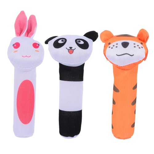 ifundom 3St Spielzeug rasseln Animal Toys Tier Spielzeug Kleinkinder Spielzeug kauspielzeug chatot Plush rasselnde Spielsachen gefüllte Handrassel Rasselspielzeug Plüsch Rasseln von ifundom