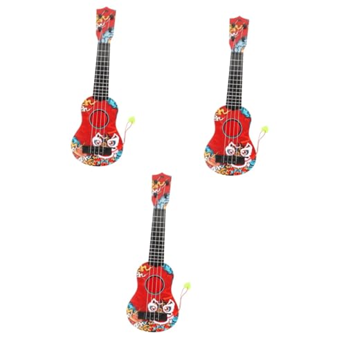 ifundom 3St Ukulele für Kinder kinderinstrumente Kinder musikinstrumente Spielzeug für Kleinkinder Spielzeuge Kinderspielzeug Simulationsgitarrenspielzeug Kann Spielen Modell Plastik rot von ifundom