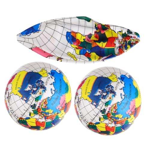 ifundom 3St aufblasbarer Weltkarte World map Kinder Lernspielzeug Earthbound Educational Toys geobord Klasse Spielzeug Erdkugel sprengen Kugelbälle für Kinder Globuskugel PVC von ifundom