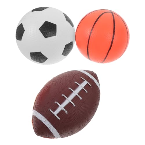 ifundom 3st Ballanzug Leichter Sprungball Mini-rugbybälle Für Kleinkinder Sprungball Für Zu Hause Flummi Elastizitätsballspielzeug Spielplatzball Leichter Springender Ball Kickbälle Vinyl von ifundom