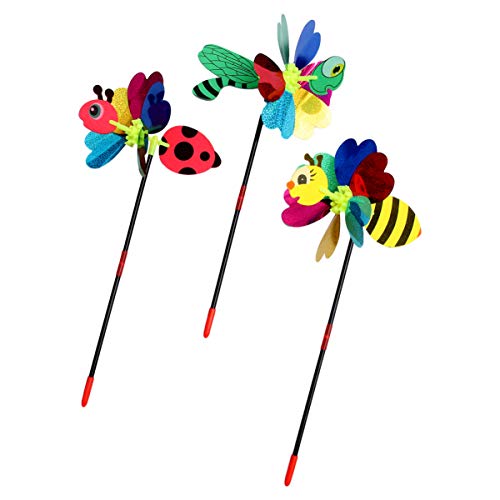 ifundom 3st Insektenwindmühle Windspiele Für Kinder Stifträder Räder Für Marienkäfer Outdoor-Dekoration Außendekoration Outdoor-Spielzeug Für Kinder Windmühlen Für Kinder Colorful Plastik von ifundom