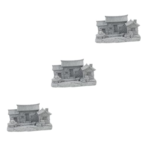 ifundom 3st Mini- Im Chinesischen Stil Heimdekoration Mini Chinesisches Gartenhausfiguren Mikro-landschaftsornamente Mikrolandschaftsdekor Kleines Häuschen Grey Blausteinpulver von ifundom