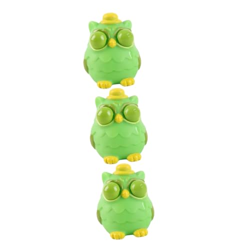 ifundom 3st Prise Musik Simuliertes Eulenspielzeug Kleine Quetschspielzeuge Auffälliges Squeeze-Spielzeug Squeeze Spielzeug Masse Eulen-Squeeze-Spielzeug Kleine Eule Spielzeug Green PVC von ifundom