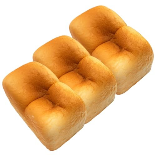 ifundom 3st Simuliertes Dekompressionsbrot Toast-Ornament Simuliertes Essensspielzeug Toast Lustige Hängedekoration Neuheitsornament Toast Lustiges Spielzeug Modeschmuck Taschenanhänger Pu von ifundom