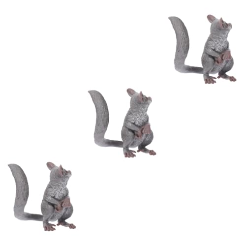 ifundom 3st Sugar Glider-Modell Zuckersegelflugzeug-statuenfigur Lernspielzeug „Sugar Glider“. Realistische Tierfigur Simulationsmodell Eines Zuckergleiters Gartentierstatue Plastik Grey von ifundom