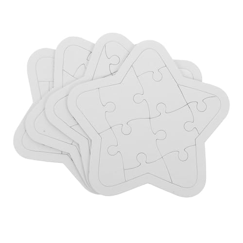 ifundom 4 Blätter Ausmalen Und Einfügen Leere Rätsel Zum Zeichnen Leeres Puzzle- DIY-Puzzle Puzzle Leere Puzzles Benutzerdefiniertes Puzzle Leerzeichen Papier von ifundom