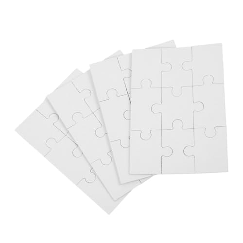 ifundom 4 Blätter Holzpuzzle DIY Puzzle Puzzle Bastelset Puzzle Handgemachtes Puzzle Rätsel individuelles Puzzle kognitives Wärmeübertragungs-Rohling-Puzzle hölzern Weiß von ifundom