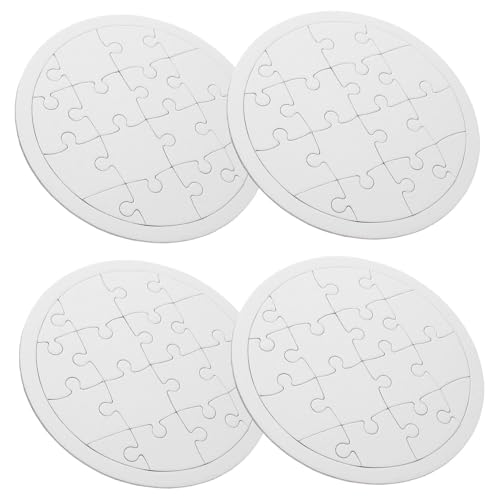 ifundom 4 Blätter Malpuzzle Für Kinder Alles Weiße Puzzle DIY & Handwerk Leeres Puzzle Zeichnen Leere Rätsel Zeichnen Von Puzzle-Handwerk Leere Puzzles Selber Machen Zeichenrätsel Papier von ifundom